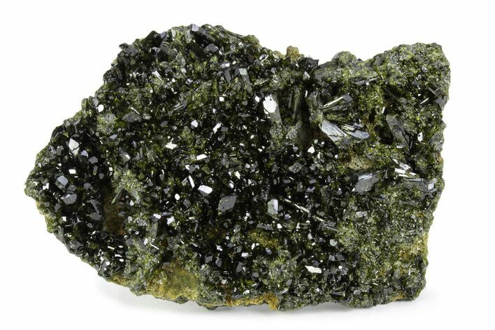 Sparkling Dark Green Epidote Crystal Cluster - Turkey #371834